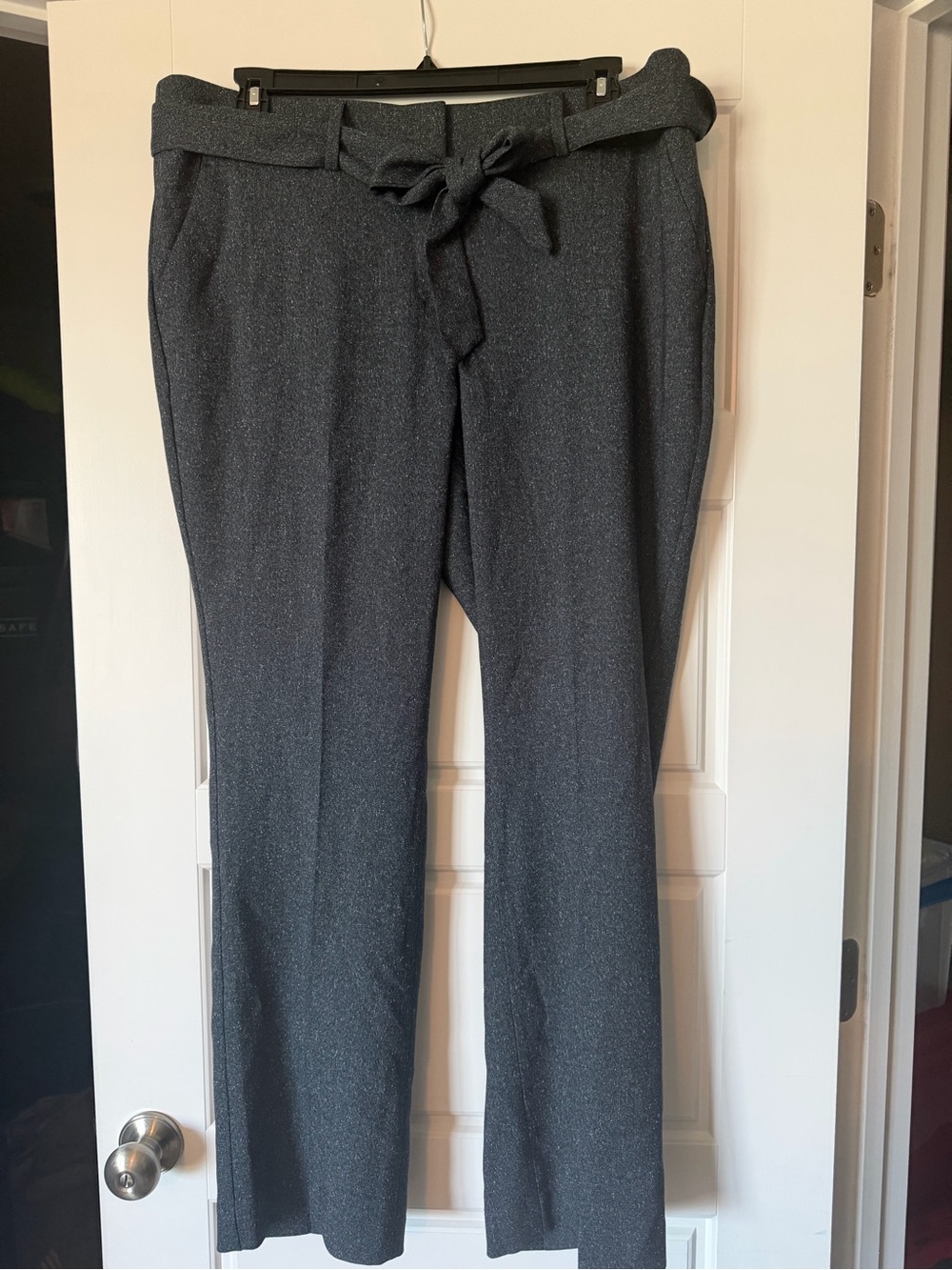 NWT Loft Gray Dress Pants with Tie Belt Waist